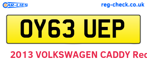 OY63UEP are the vehicle registration plates.