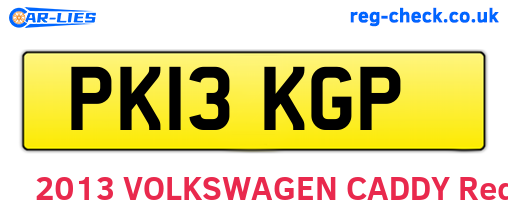 PK13KGP are the vehicle registration plates.
