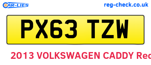 PX63TZW are the vehicle registration plates.