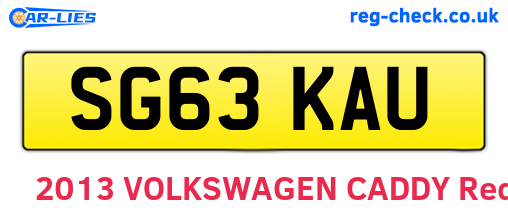 SG63KAU are the vehicle registration plates.