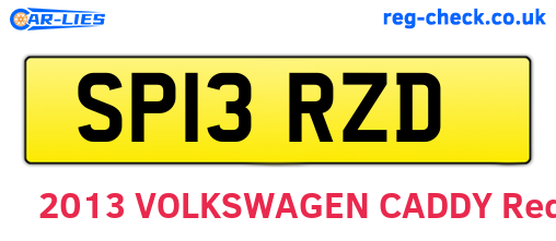SP13RZD are the vehicle registration plates.