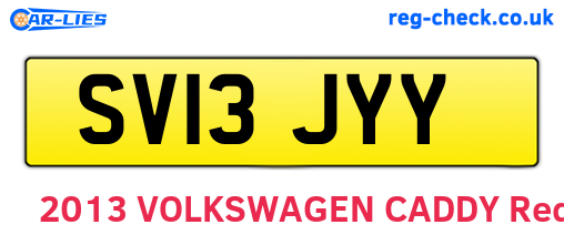 SV13JYY are the vehicle registration plates.