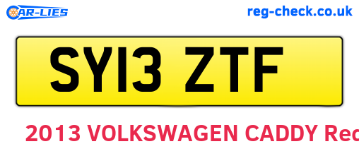 SY13ZTF are the vehicle registration plates.