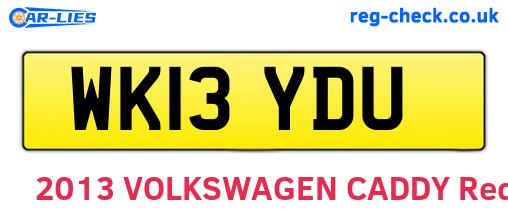 WK13YDU are the vehicle registration plates.