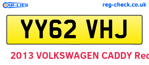 YY62VHJ are the vehicle registration plates.