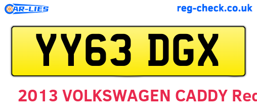 YY63DGX are the vehicle registration plates.
