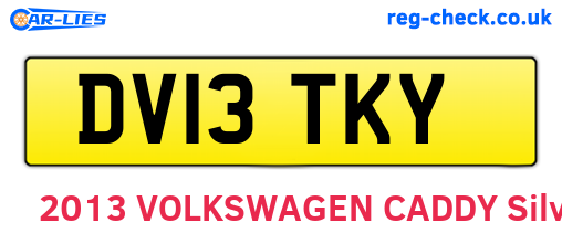 DV13TKY are the vehicle registration plates.