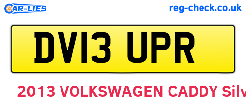 DV13UPR are the vehicle registration plates.