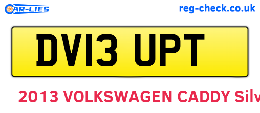 DV13UPT are the vehicle registration plates.