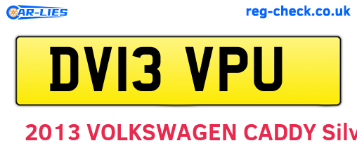 DV13VPU are the vehicle registration plates.