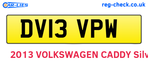 DV13VPW are the vehicle registration plates.
