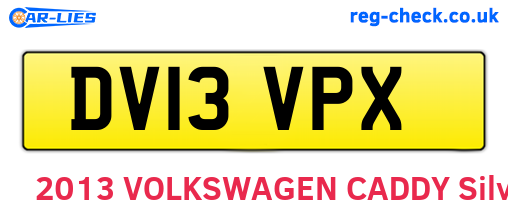 DV13VPX are the vehicle registration plates.