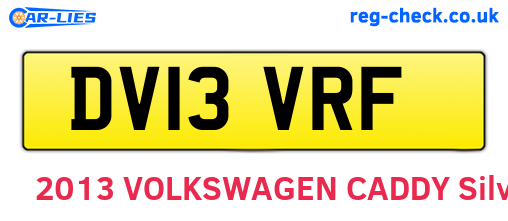 DV13VRF are the vehicle registration plates.
