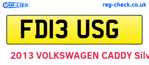 FD13USG are the vehicle registration plates.