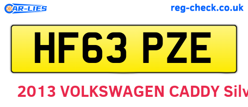 HF63PZE are the vehicle registration plates.