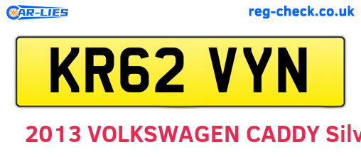 KR62VYN are the vehicle registration plates.