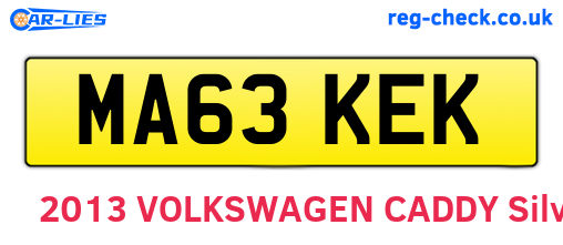 MA63KEK are the vehicle registration plates.