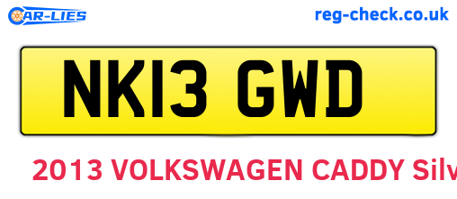NK13GWD are the vehicle registration plates.