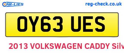 OY63UES are the vehicle registration plates.
