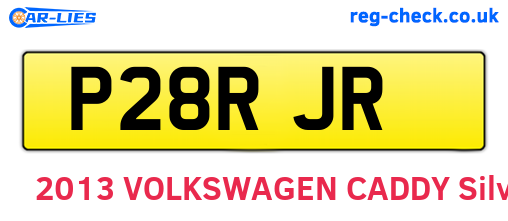 P28RJR are the vehicle registration plates.