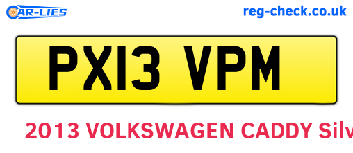 PX13VPM are the vehicle registration plates.