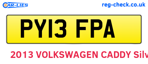 PY13FPA are the vehicle registration plates.