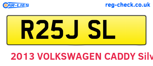 R25JSL are the vehicle registration plates.