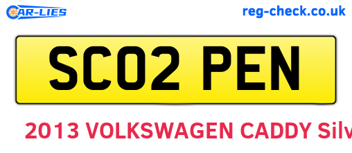 SC02PEN are the vehicle registration plates.