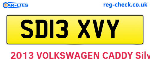 SD13XVY are the vehicle registration plates.