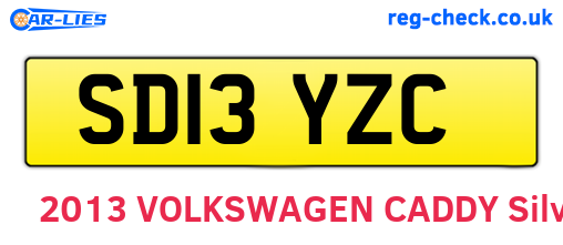 SD13YZC are the vehicle registration plates.