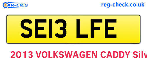 SE13LFE are the vehicle registration plates.