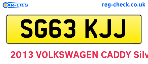 SG63KJJ are the vehicle registration plates.
