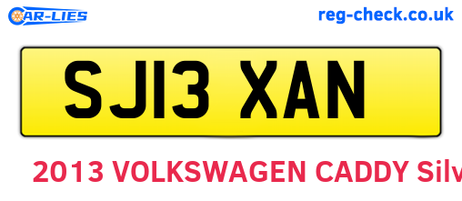 SJ13XAN are the vehicle registration plates.