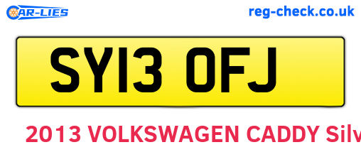 SY13OFJ are the vehicle registration plates.