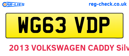 WG63VDP are the vehicle registration plates.