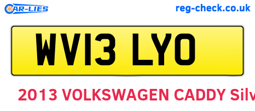 WV13LYO are the vehicle registration plates.