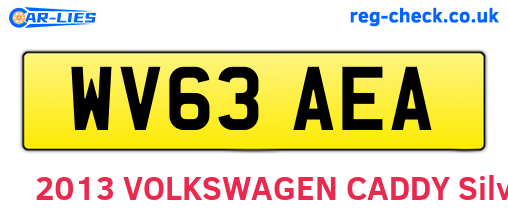 WV63AEA are the vehicle registration plates.