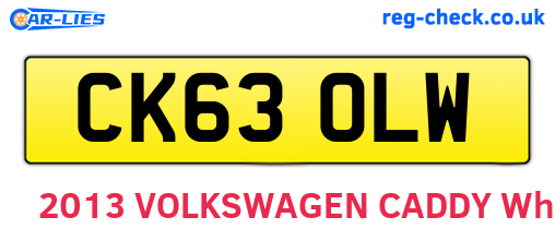 CK63OLW are the vehicle registration plates.