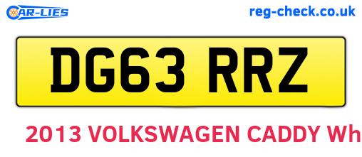 DG63RRZ are the vehicle registration plates.