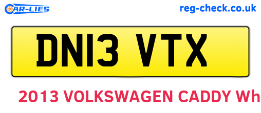 DN13VTX are the vehicle registration plates.