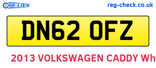 DN62OFZ are the vehicle registration plates.