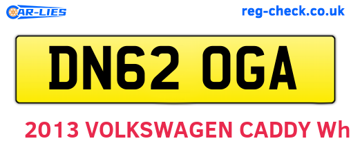 DN62OGA are the vehicle registration plates.