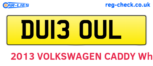 DU13OUL are the vehicle registration plates.
