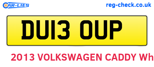 DU13OUP are the vehicle registration plates.