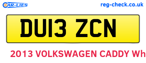 DU13ZCN are the vehicle registration plates.