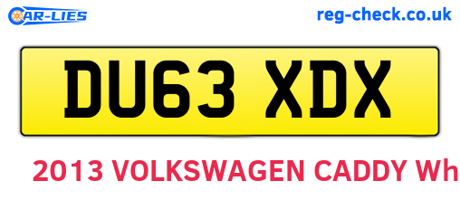 DU63XDX are the vehicle registration plates.
