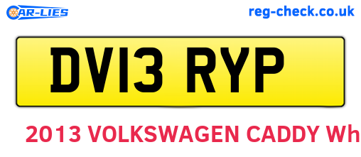 DV13RYP are the vehicle registration plates.