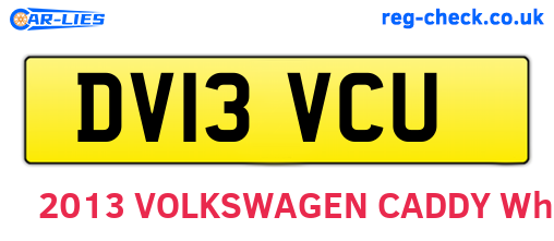 DV13VCU are the vehicle registration plates.