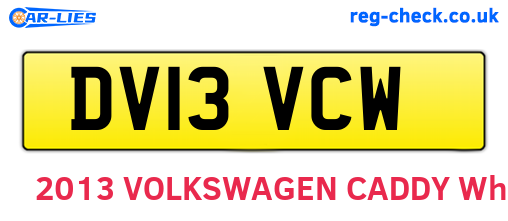 DV13VCW are the vehicle registration plates.