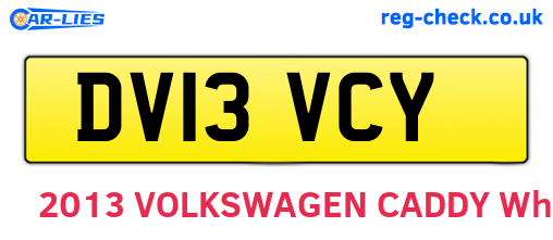 DV13VCY are the vehicle registration plates.
